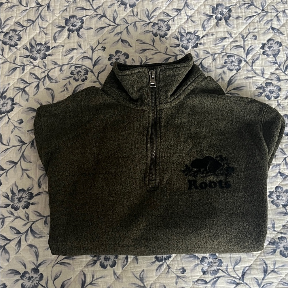 Roots Green Quarter-Zip Sweater
